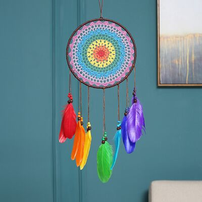 Minkurow Traumfänger Große Handgefertigte Bunte Feder Traumfänger Wandbehang Ornament Für Schlafzimmer Heimdekoration Geschenk Minkurow Traumfänger Große Handgefertigte Bunte Feder Traumfänger Wandbehang Ornament Für Schlafzimmer Heimdekoration Geschenk