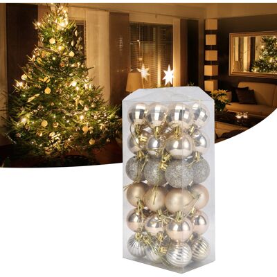 JUTE 36 Goldene Weihnachtskugeln, Dekorationen Für Weihnachtsbaum Und Kranz JUTE 36 Goldene Weihnachtskugeln, Dekorationen Für Weihnachtsbaum Und Kranz