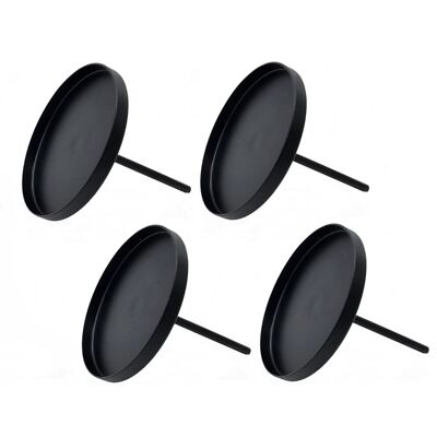 SPETEBO Kerzenteller Mit Pick Schwarz - 4er Set - Advent Gesteck Kugelkerzen Stumpenkerzen Stecker - Kerzen Halter Teller Ständer SPETEBO Kerzenteller Mit Pick Schwarz - 4er Set - Advent Gesteck Kugelkerzen Stumpenkerzen Stecker - Kerzen Halter Teller Ständer