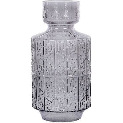 Beliani Blumen Vase DIKELLA Grau Glas 33 cm - Blumenvase Beliani Blumen Vase DIKELLA Grau Glas 33 cm - Blumenvase