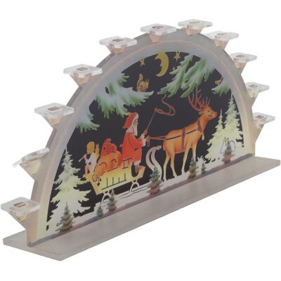 HEAT Weihnachtsmann-acryl-leuchtbrücke Mit Led-kerzen, Batteriebetrieben, Weihnachtsdekoration Für Den Innenbereich HEAT Weihnachtsmann-acryl-leuchtbrücke Mit Led-kerzen, Batteriebetrieben, Weihnachtsdekoration Für Den Innenbereich