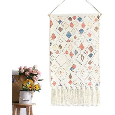 SOEKAVIA Minkurow Makramee-wandbehang, Boho-chic, Gewebter Wandteppich, Böhmische Baumwolle, Gewebt, Wandkunst, Wanddekoration Für Schlafzimmer, Kinderzimmer, Hintergrund-b SOEKAVIA Minkurow Makramee-wandbehang, Boho-chic, Gewebter Wandteppich, Böhmische Baumwolle, Gewebt, Wandkunst, Wanddekoration Für Schlafzimmer, Kinderzimmer, Hintergrund-b