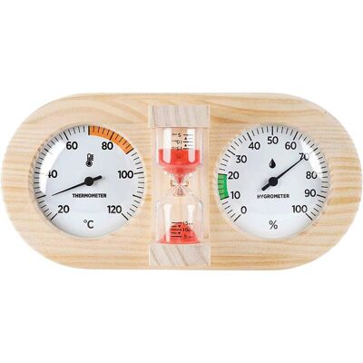 AIAIDIDIY 3-in-1 Thermometer, Hygrometer Und Sanduhr – 1 Stück – Holz Und Glas – Präzise Temperatur- Und Feuchtigkeitsmessung – Für Sauna, Dampfbad Oder Zuhause – Rot, 29 X 14 X 3 Cm AIAIDIDIY 3-in-1 Thermometer, Hygrometer Und Sanduhr – 1 Stück – Holz Und Glas – Präzise Temperatur- Und Feuchtigkeitsmessung – Für Sauna, Dampfbad Oder Zuhause – Rot, 29 X 14 X 3 Cm