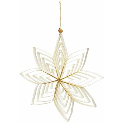 SPETEBO Weihnachtsstern 3d Aus Papier In Weiß - 15 Cm / Klein - Weihnachts Deko Hänger Mit Goldenem Glitzer SPETEBO Weihnachtsstern 3d Aus Papier In Weiß - 15 Cm / Klein - Weihnachts Deko Hänger Mit Goldenem Glitzer