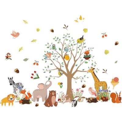 OEM Wandtattoos Großer Baum Weiße Wolke Tierhaus Wandtattoos Safari-elefant Sikahirsch Eule Zebra Eichhörnchen Wandtattoos Für Kinderzimmer OEM Wandtattoos Großer Baum Weiße Wolke Tierhaus Wandtattoos Safari-elefant Sikahirsch Eule Zebra Eichhörnchen Wandtattoos Für Kinderzimmer
