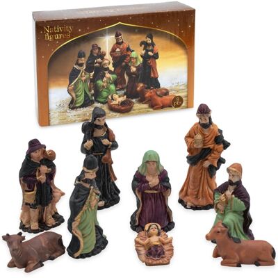 SPETEBO Weihnachtskrippe Figuren 9er Set - Größe L / 4,5 Cm Bis 11 Cm - 9 Detailgetreue Krippen Figuren SPETEBO Weihnachtskrippe Figuren 9er Set - Größe L / 4,5 Cm Bis 11 Cm - 9 Detailgetreue Krippen Figuren