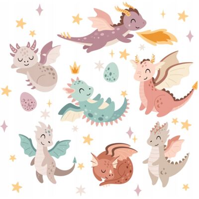 OEM Drachen- Und Sternen-wandtattoos Zur Dekoration Des Kinderzimmers, 100 X 60 Cm OEM Drachen- Und Sternen-wandtattoos Zur Dekoration Des Kinderzimmers, 100 X 60 Cm