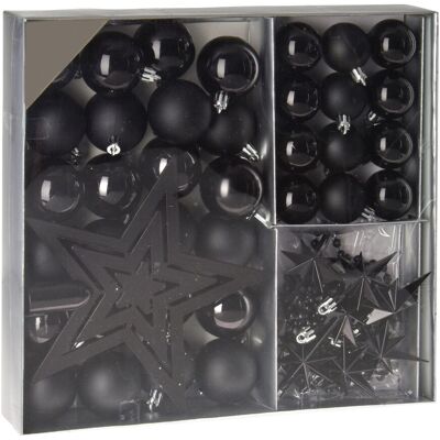 SPETEBO Kunststoff Christbaumschmuck 45 Teile Set - Schwarz - Shatterproof Weihnachtskugeln Bruchsicher - Tannenbaum Weihnachtsbaum Christbaum Zierschmuck SPETEBO Kunststoff Christbaumschmuck 45 Teile Set - Schwarz - Shatterproof Weihnachtskugeln Bruchsicher - Tannenbaum Weihnachtsbaum Christbaum Zierschmuck