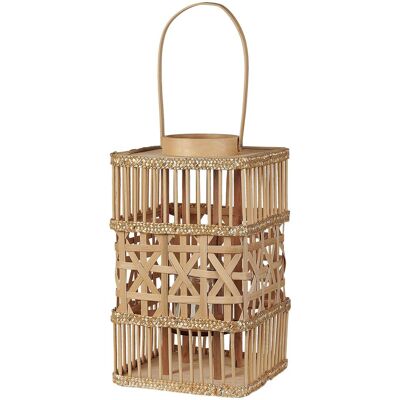 Beliani Laterne LUMBIS - Handgefertigte Bambuskerzenlaterne 35cm Natürlicher Boho-Stil Indoor Beliani Laterne LUMBIS - Handgefertigte Bambuskerzenlaterne 35cm Natürlicher Boho-Stil Indoor