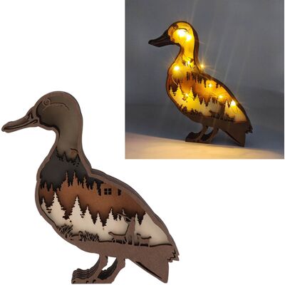 JUTE Kreative Weihnachtsdekorationen Aus Holz Für Zuhause, 3d-geschnitzte Tierlampen Aus Holz Und Wildenten-ornamente. JUTE Kreative Weihnachtsdekorationen Aus Holz Für Zuhause, 3d-geschnitzte Tierlampen Aus Holz Und Wildenten-ornamente.