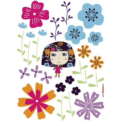 Komar Wandaufkleber - Flowerine - 70 X 50 Cm - Selbstklebender Wandsticker - Für Kinderzimmer Komar Wandaufkleber - Flowerine - 70 X 50 Cm - Selbstklebender Wandsticker - Für Kinderzimmer