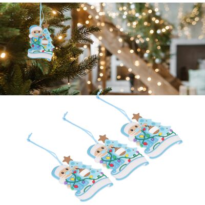 JUTE Set Aus 3 Niedlichen Und Eleganten Schneemann- Und Weihnachtsbaummasken-anhängern Aus Pvc Mit Band, Blaue Weihnachtsdekoration X2163 JUTE Set Aus 3 Niedlichen Und Eleganten Schneemann- Und Weihnachtsbaummasken-anhängern Aus Pvc Mit Band, Blaue Weihnachtsdekoration X2163