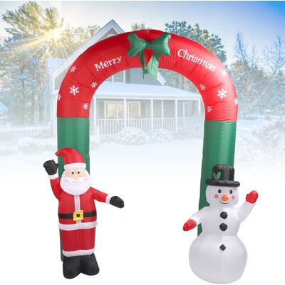 JUTE Weihnachtsdekoration Für Die Terrasse, Montagezubehör, 2,4 Meter Aufblasbarer Weihnachtsbogen, Weihnachtsmann, Schneemann, Europäischer Standard 220 V JUTE Weihnachtsdekoration Für Die Terrasse, Montagezubehör, 2,4 Meter Aufblasbarer Weihnachtsbogen, Weihnachtsmann, Schneemann, Europäischer Standard 220 V