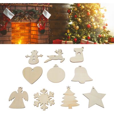 JUTE Christbaumschmuck Aus Holz, 100 Stück, Geschnitztes Holz, Weihnachtsdekoration, Anhänger, Wohnaccessoires JUTE Christbaumschmuck Aus Holz, 100 Stück, Geschnitztes Holz, Weihnachtsdekoration, Anhänger, Wohnaccessoires