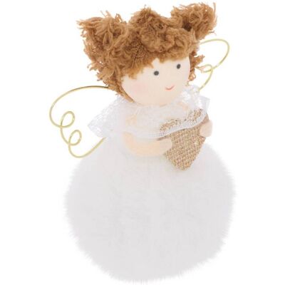 ATMOSPHERA Tannenbaum-anhänger „feenpompon“ Aus Stoff, 11 Cm - Weiß ATMOSPHERA Tannenbaum-anhänger „feenpompon“ Aus Stoff, 11 Cm - Weiß