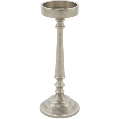 SPETEBO Alu Kerzenhalter Silber - 28 Cm - Metall Deko Stumpen Kerzen Ständer Halter SPETEBO Alu Kerzenhalter Silber - 28 Cm - Metall Deko Stumpen Kerzen Ständer Halter