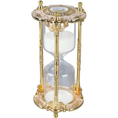 LEDE Antike 15-minuten-sanduhr, Gold- Und Weißmetall, Elegantes Dekorationsobjekt Für Hochzeiten, Zuhause Oder Büro LEDE Antike 15-minuten-sanduhr, Gold- Und Weißmetall, Elegantes Dekorationsobjekt Für Hochzeiten, Zuhause Oder Büro