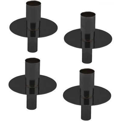 SPETEBO Metall Flaschen Kerzenhalter Schwarz - 4er Set / 8 Cm - Kerzenständer Für Stabkerzen Und Tafelkerzen - Weihnachten Advent Kerzen Ständer SPETEBO Metall Flaschen Kerzenhalter Schwarz - 4er Set / 8 Cm - Kerzenständer Für Stabkerzen Und Tafelkerzen - Weihnachten Advent Kerzen Ständer
