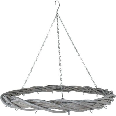 Spetebo - Rattan Deko Kranz Zum Hängen Mit Kette Ø 60 Cm - Mit 15 Haken Zum Selber Dekorieren Spetebo - Rattan Deko Kranz Zum Hängen Mit Kette Ø 60 Cm - Mit 15 Haken Zum Selber Dekorieren