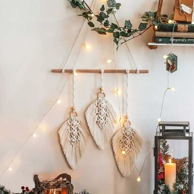 Minkurow Makramee-wandbehang, Boho-dekor, Gewebte Wanddekoration, Blattfeder, Böhmischer Wandteppich, Handgewebte Dekorationen Für Zuhause, Wohnzimmer, Schlafzimmer, Nachbildung Minkurow Makramee-wandbehang, Boho-dekor, Gewebte Wanddekoration, Blattfeder, Böhmischer Wandteppich, Handgewebte Dekorationen Für Zuhause, Wohnzimmer, Schlafzimmer, Nachbildung