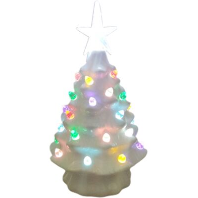 JUTE 18,8 Cm Großer, Beleuchteter Keramik-weihnachtsbaum Als Tischdekoration, Inklusive Lichterkette JUTE 18,8 Cm Großer, Beleuchteter Keramik-weihnachtsbaum Als Tischdekoration, Inklusive Lichterkette