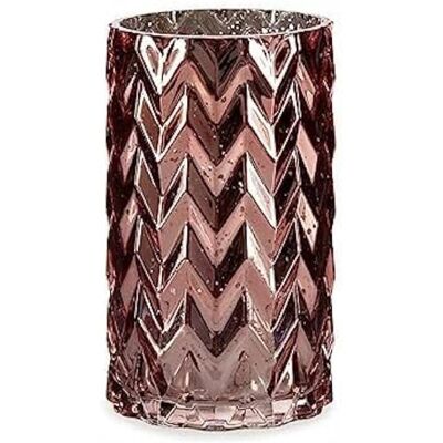 Unbekannte Marke Modell - Ohr (Weizen) Rosa Kristall Vase Unbekannte Marke Modell - Ohr (Weizen) Rosa Kristall Vase