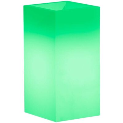 MONACIS Quadratische Leuchtende Vase 'cube', Mit Dekoration, Für Den Außenbereich Und Garten 'made In Italy' 40 X 40 Cm -80 Cm / Grün / Mit Kabel MONACIS Quadratische Leuchtende Vase 'cube', Mit Dekoration, Für Den Außenbereich Und Garten 'made In Italy' 40 X 40 Cm -80 Cm / Grün / Mit Kabel