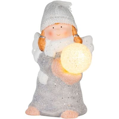 Weihnachtsfigur Magichome, Engel Mit Schneekugel, Led, Terrakotta, 13,5x13x20 Cm Weihnachtsfigur Magichome, Engel Mit Schneekugel, Led, Terrakotta, 13,5x13x20 Cm