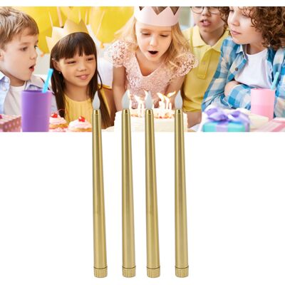 JUTE Led-kerzen Für Weihnachten, Hochzeiten, Geburtstage, Lange Kerzen (4er-set, Gold) JUTE Led-kerzen Für Weihnachten, Hochzeiten, Geburtstage, Lange Kerzen (4er-set, Gold)