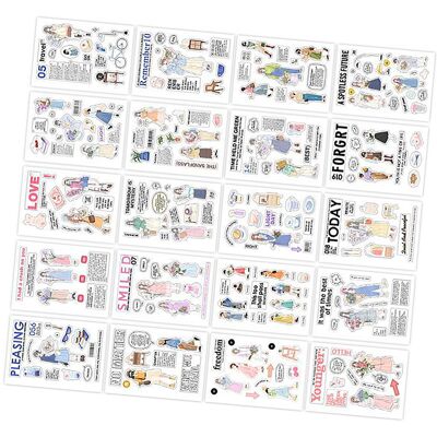 LEDE Set Mit 20 Niedlichen, Romantischen Diy-aufklebern Zum Selberkleben Für Scrapbooking, Fotoalben, Kreative Dekoration, Dekorative Aufkleber Typ 1 LEDE Set Mit 20 Niedlichen, Romantischen Diy-aufklebern Zum Selberkleben Für Scrapbooking, Fotoalben, Kreative Dekoration, Dekorative Aufkleber Typ 1