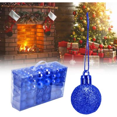 JUTE 100 Blaue Weihnachtskugeln, Dekorationen Für Den Weihnachtsbaum. JUTE 100 Blaue Weihnachtskugeln, Dekorationen Für Den Weihnachtsbaum.