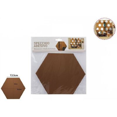 Trade Shop Sechseckiger Klebespiegel - Wohnaccessoire 23x26.5x13.5cm Trade Shop Sechseckiger Klebespiegel - Wohnaccessoire 23x26.5x13.5cm