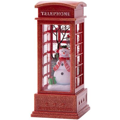 JUTE Weihnachtsdekoration, Beleuchtete Telefonzelle, Laterne, Schneemann, 12 X 5 Cm JUTE Weihnachtsdekoration, Beleuchtete Telefonzelle, Laterne, Schneemann, 12 X 5 Cm
