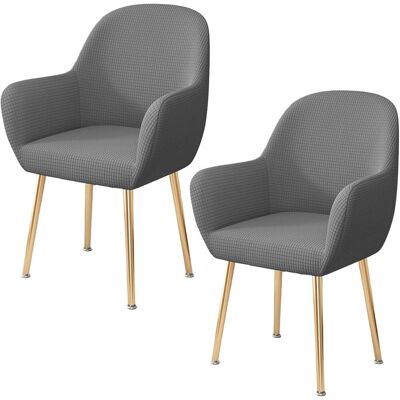 Jssevn - Dehnbare, Gebogene Stuhlhussen – 2er-set – Modernes Design Mit Armlehnen – Für Zuhause, Küche, Hochzeit, Party Oder Bankett Jssevn - Dehnbare, Gebogene Stuhlhussen – 2er-set – Modernes Design Mit Armlehnen – Für Zuhause, Küche, Hochzeit, Party Oder Bankett