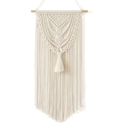 Minkurow Makramee-wandbehang, Gewebter Wandteppich, Heimdekoration, Handgefertigt, Baumwolle, Boho-raumdekoration – Beige Minkurow Makramee-wandbehang, Gewebter Wandteppich, Heimdekoration, Handgefertigt, Baumwolle, Boho-raumdekoration – Beige