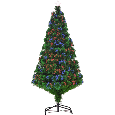Homcom Künstlicher Weihnachtsbaum 150 Cm Mit Glasfaser Künstlich Tannenbaum Mit Led Beleuchtung, 180 Spitzen Christbaum Weihnachtsdeko Inkl. Metallständer Für Drinnen Homcom Künstlicher Weihnachtsbaum 150 Cm Mit Glasfaser Künstlich Tannenbaum Mit Led Beleuchtung, 180 Spitzen Christbaum Weihnachtsdeko Inkl. Metallständer Für Drinnen