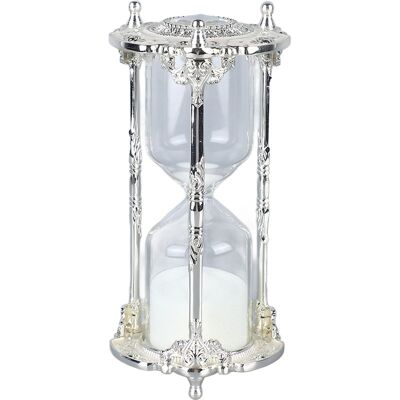 BLYNO Antike 15-minuten-sanduhr Aus Elegantem Weißmetall, Dekoration Für Hochzeiten, Zuhause Oder Büro BLYNO Antike 15-minuten-sanduhr Aus Elegantem Weißmetall, Dekoration Für Hochzeiten, Zuhause Oder Büro