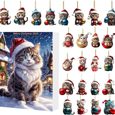 HEAT Katzen-adventskalender, 24 Tage Countdown Bis Weihnachten Mit Niedlichen Katzenpuppen Und Weihnachtsdekorationen HEAT Katzen-adventskalender, 24 Tage Countdown Bis Weihnachten Mit Niedlichen Katzenpuppen Und Weihnachtsdekorationen