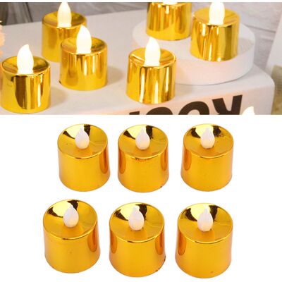 JUTE Vergoldete Led-elektronikkerzen, Goldene Lampenschirme Für Festliche Hohe Kerzen (12er-set), Ideal Für Hochzeiten. JUTE Vergoldete Led-elektronikkerzen, Goldene Lampenschirme Für Festliche Hohe Kerzen (12er-set), Ideal Für Hochzeiten.