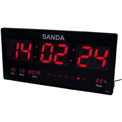 OEM Sd-4131 Große Digitale Wanduhr Rote Led Kalender Thermometer Netzteil Hohe Präzision 45 X 21,5 X 3 Cm Gewicht 1,1 Kg OEM Sd-4131 Große Digitale Wanduhr Rote Led Kalender Thermometer Netzteil Hohe Präzision 45 X 21,5 X 3 Cm Gewicht 1,1 Kg