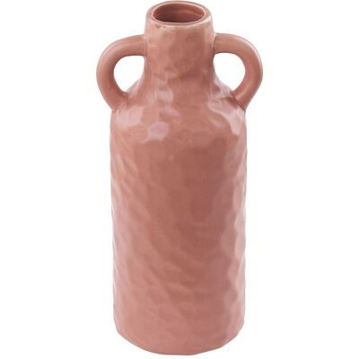 Beliani Blumenvasen DRAMA - Handgefertigt Keramik, 24 cm, Pastellrosa - Blumenvasen Beliani Blumenvasen DRAMA - Handgefertigt Keramik, 24 cm, Pastellrosa - Blumenvasen