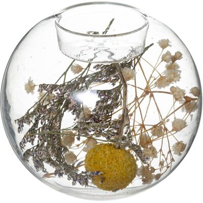 ATMOSPHERA Windlicht Folk Trockenblumen D10cm - Grün ATMOSPHERA Windlicht Folk Trockenblumen D10cm - Grün