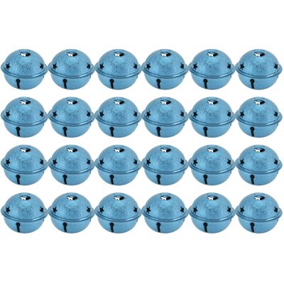 LEDE 40 Mm Große, Bemalte Weihnachtsglocke Aus Eisen, Hohler Fünfzackiger Stern, Set Mit 24 Blauen Teilen Zum Selberbasteln Von Weihnachtsbaumschmuck LEDE 40 Mm Große, Bemalte Weihnachtsglocke Aus Eisen, Hohler Fünfzackiger Stern, Set Mit 24 Blauen Teilen Zum Selberbasteln Von Weihnachtsbaumschmuck
