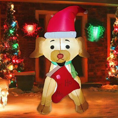 JUTE Weihnachtsdekoration Für Die Terrasse, Leuchtende Aufblasbare Hundesocken (1,5 M), Aufblasbarer Schneemann, Europäischer Standard 220 V JUTE Weihnachtsdekoration Für Die Terrasse, Leuchtende Aufblasbare Hundesocken (1,5 M), Aufblasbarer Schneemann, Europäischer Standard 220 V