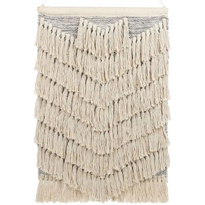 Beliani Wandbehang Beige Baumwolle Tasseln Boho Dekor - Wandtyp Beliani Wandbehang Beige Baumwolle Tasseln Boho Dekor - Wandtyp