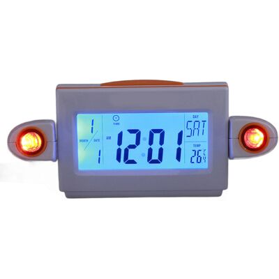 AUCO Led-digitalwecker Mit Hintergrundbeleuchtung, Sprachsteuerung, Weiß-orange, Ohne Batterien (lieferung). AUCO Led-digitalwecker Mit Hintergrundbeleuchtung, Sprachsteuerung, Weiß-orange, Ohne Batterien (lieferung).