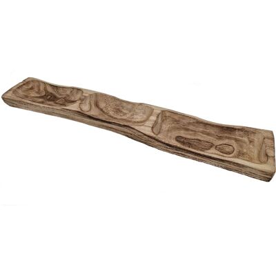 SPETEBO Holz Deko Schale Natur M. 3 Fächern - 58 X 11 Cm - Dekotablett Schlüsselbblage Eckig Massiv Rustikal SPETEBO Holz Deko Schale Natur M. 3 Fächern - 58 X 11 Cm - Dekotablett Schlüsselbblage Eckig Massiv Rustikal