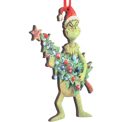 HEAT Anhänger Mit Grünem Monstermotiv Aus Holz, Weihnachtsdeko, Kunsthandwerk Für Zuhause, Schlafzimmer, Büro, Weihnachtsbaum HEAT Anhänger Mit Grünem Monstermotiv Aus Holz, Weihnachtsdeko, Kunsthandwerk Für Zuhause, Schlafzimmer, Büro, Weihnachtsbaum