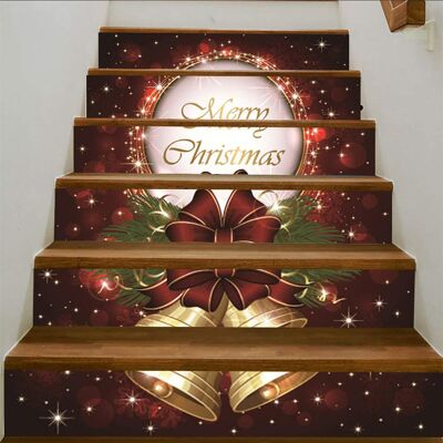 HEAT Dekorativer 3d-weihnachtsglocken-aufkleber Für Treppen, Wasserfeste Stufenaufkleber, Dekoration Für Zuhause Und Familie HEAT Dekorativer 3d-weihnachtsglocken-aufkleber Für Treppen, Wasserfeste Stufenaufkleber, Dekoration Für Zuhause Und Familie