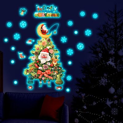 NO BRAND Wandaufkleber Mit 3d-weihnachtsbaum-effekt – Weihnachtsmann Leuchtet Im Dunkeln – Festliche Dekoration – Wohnzimmer – Flur – Schlafzimmer NO BRAND Wandaufkleber Mit 3d-weihnachtsbaum-effekt – Weihnachtsmann Leuchtet Im Dunkeln – Festliche Dekoration – Wohnzimmer – Flur – Schlafzimmer